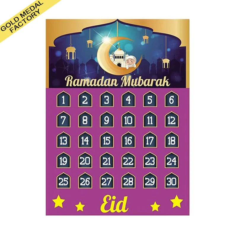 2026 Eid Mubarak Ramadan Countdown Calendar for Kid Islamic Muslim Eid Al-Fitr Ramadhan Ramzan Hari Raya Kareem Ramadan Calendar