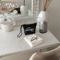 Custom Logo Natural Cotton Bags with Funny Canvas Zipper Bath Brushes Pouch for Glass Bottles Durable and Stylish