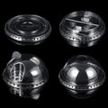 Wholesale PET Bubble Tea Cups with 98mm Diameter Plastic Flat Dome Lid Disposable Feature