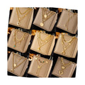Stainless Steel Layered Staking Pendant Necklace 18k Gold Plated Waterproof Zirconia Heart Butterfly Flower Necklace for Women