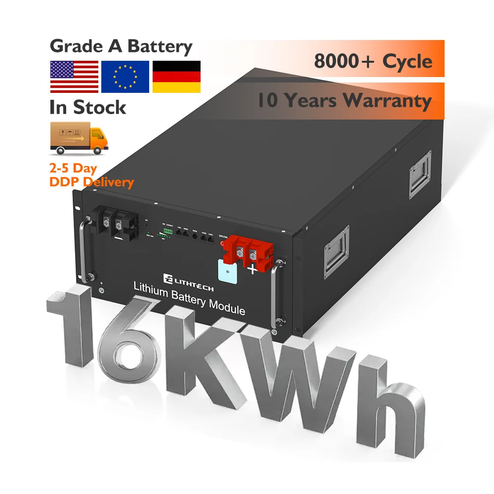 15Kwh Lithium Battery Ion 51.2v 48V 300ah Lifepo4 Battery 15 kwh 15kw 15 Kva 15Kva Solar Home Energy Solaire Batterie Lithium