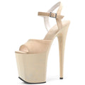 Bride 20cm Apricot Flock Women's Elegant Platform Sandals 8Inch Big Size Open Toe Thin Heels Exotic Dancer Cross Dressing Party