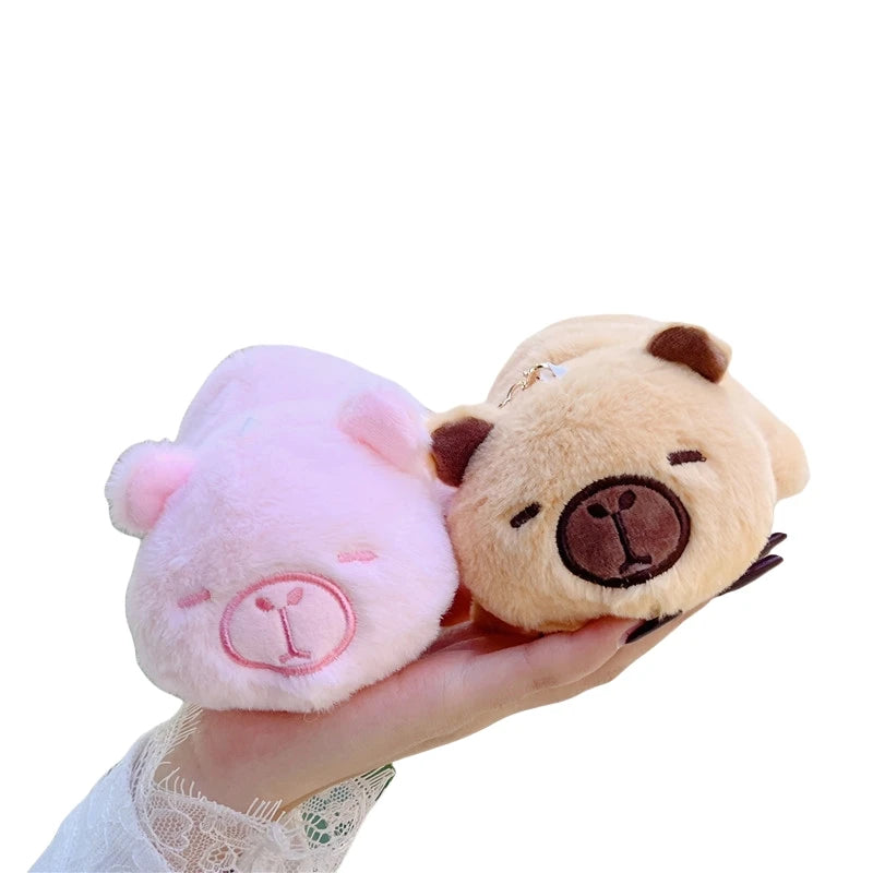 Peluches Capybara Plush Toy Double Side Flip Reversible Keychain Stuffed Animal Toys Capybara Bracelets Slap Circle Wristband