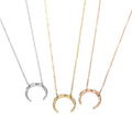 Punk Stainless Steel Necklace Women Horn Moon Pendant Choker Necklace Gold Plated Necklace Charms Minimalist Jewelry 2022