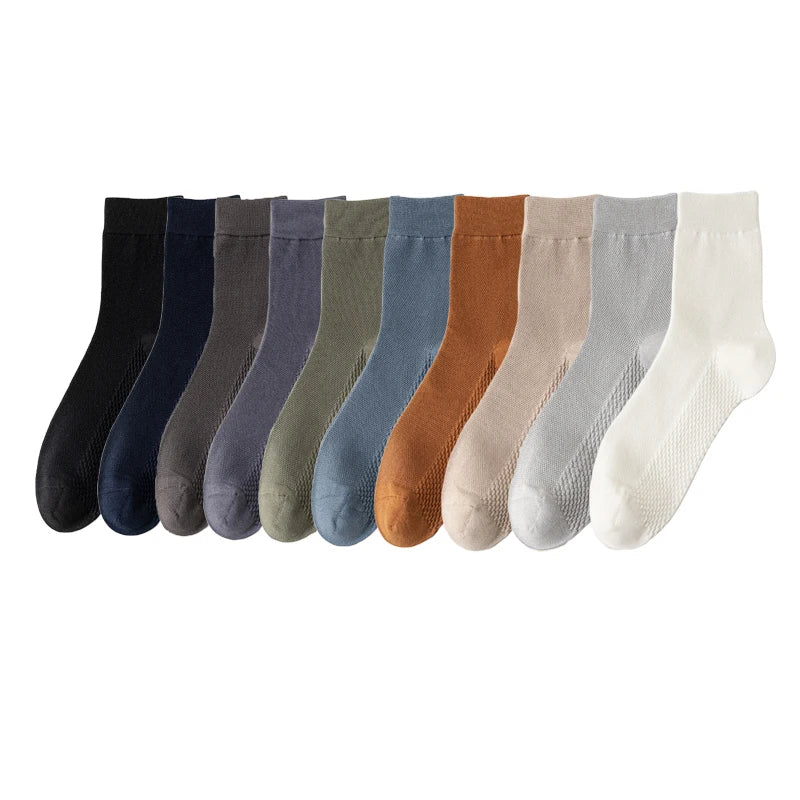 High Quality Summer Breathable Mesh Mercerized Cotton Socks Men Bushiness Office Dress Socks Formal Anti-odor