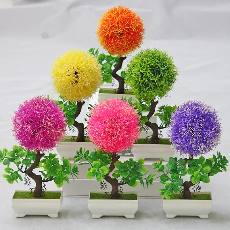 Green Plastic Artificial Bonsai Plant Flower Home Office Wedding Christmas Chinese New Year Thanksgiving Graduation High Quality