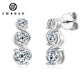 Fashion Jewelry Twisted Infinity Shape 925 Sterling Silver 5mm&4mm&3mm 1.8CT Moissanite Stud Earrings for Women