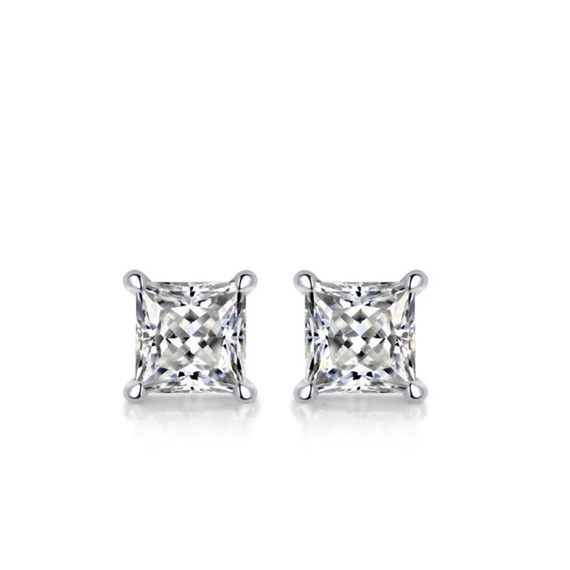 Wholesale Iced Out Grade D Moissanite Earrings 925 Sterling Silver 0.5ct+0.5ct Moissanite Stud EarringS