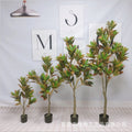 High Quality PU Plastic Artificial Croton Codiaeum Variegatum Plant Leaves Wholesale Tree 60-180cm Home Decoration