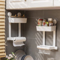 Kitchen Storage Holder with Shelf Roll and Spice Rack Hooks for Toilet Paper and Spices