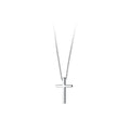 Classic 925 Sterling Silver Glossy Cross Pendant Necklace Silver Clavicle Box Chain Cross Necklace
