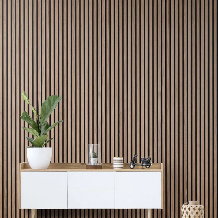Bedroom Teak Color PET Mdf Acoustic Wall Panel Slat Soundproof Acoustic Panel