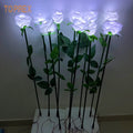 Christmas Outdoor Garden Decoration Wedding Artificial Led Lights White Rose Flowers