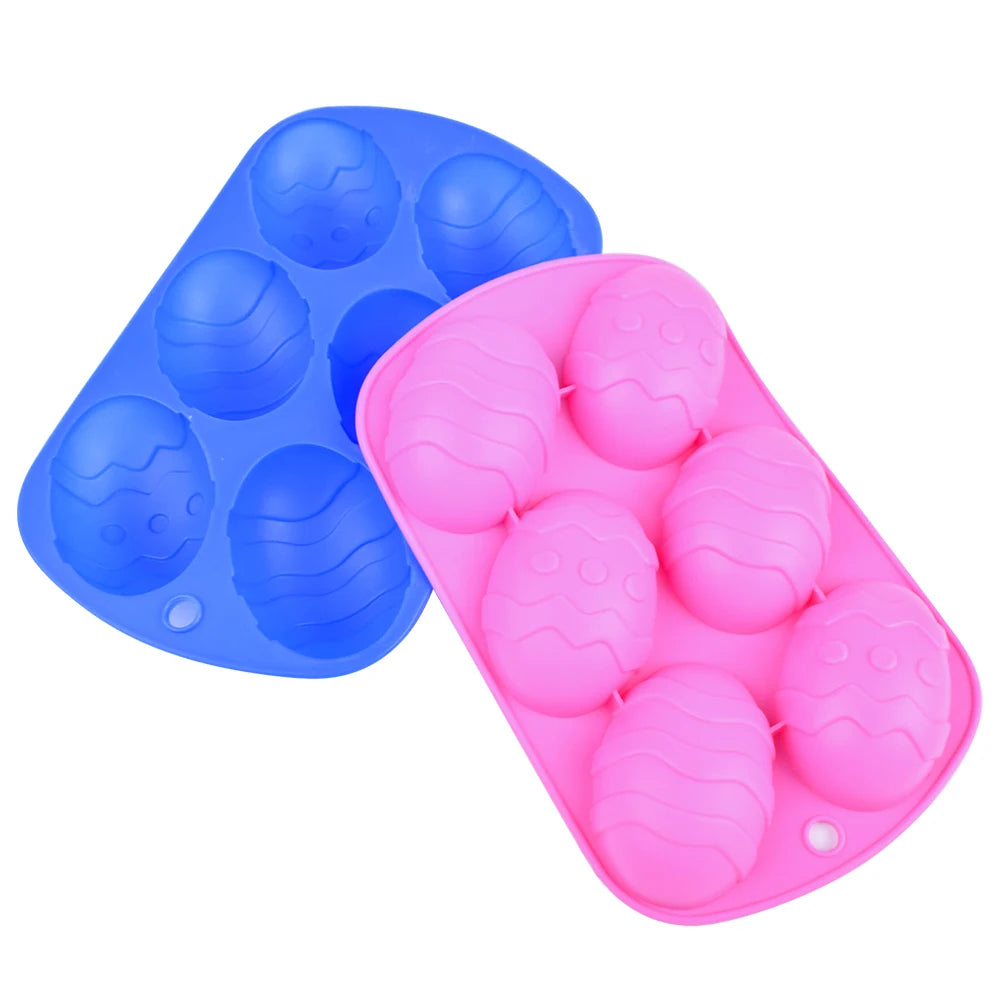 Easter Egg Shaped Food Grade Silicone Eco-Friendly Baking Molds Trays for Chocolate Candies 205x130mm/8x5.1in 60g with Opp Bag
