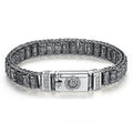 Sterling Silver S925 Bracelet Men's Thai Silver Hand-woven Six-word Truth Spin Antique Silver Chain Hand Personality Bracelet