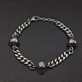 New Fashion Trend Retro Punk Style Stainless Steel Skull Cuban Chain Bracelet Men's Personalized Street Hip Hop Gothic Jewelry