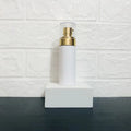 White Plastic PET Lotion Pump Bottles Double Step Spray Electroplated Gold Cover 60ml 80ml 100ml 120ml 200ml for Skin Care Serum