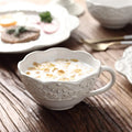 Solhui Retro Kiln Embossed Daisy Tableware Dinner Plate Binaural Dish Soup Plate Rice Bowl Cup