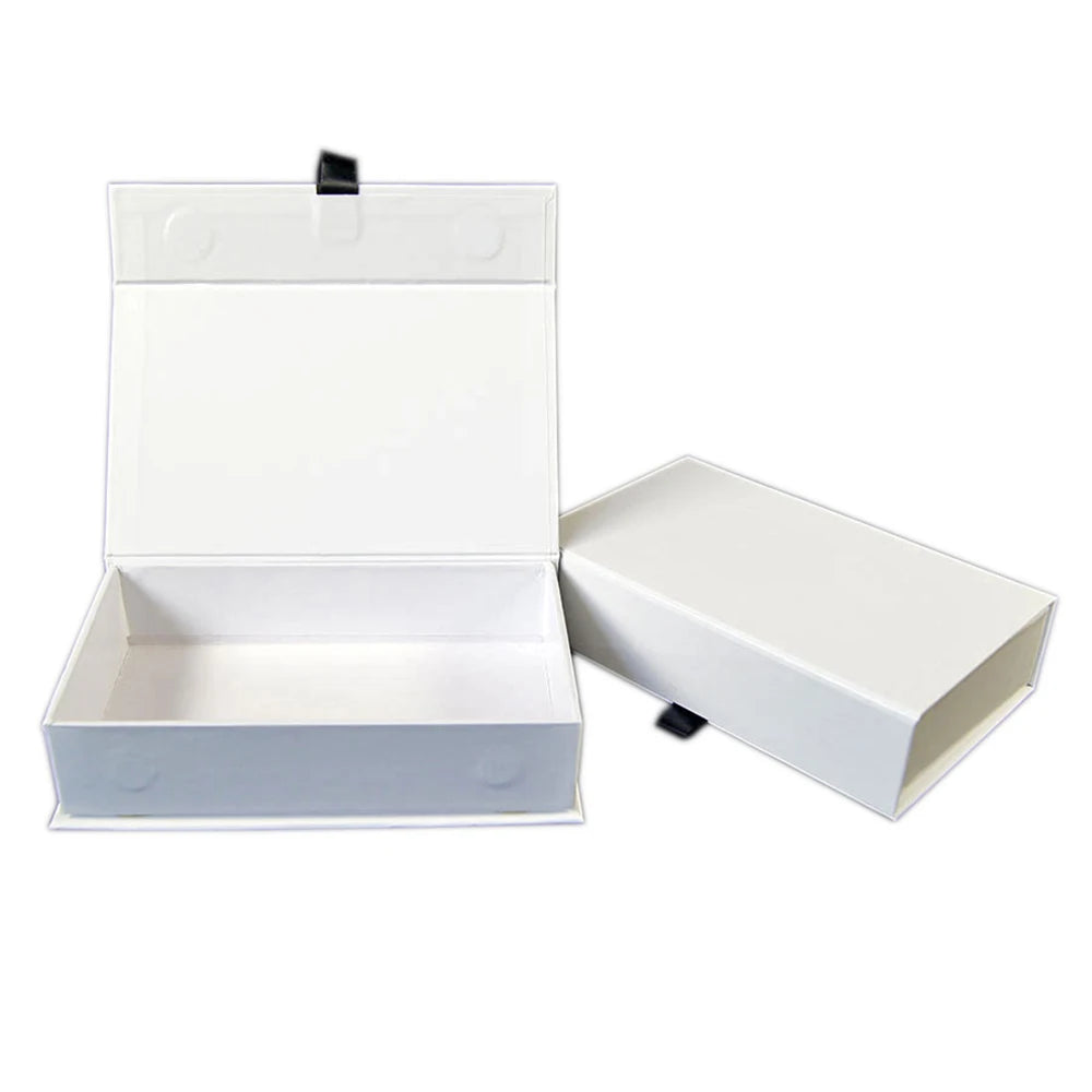 Luxury Custom Eco-friendly Recyclable White Cardboard Square Magnetic Gift Box UV Coating Embossing Matt Lamination Private