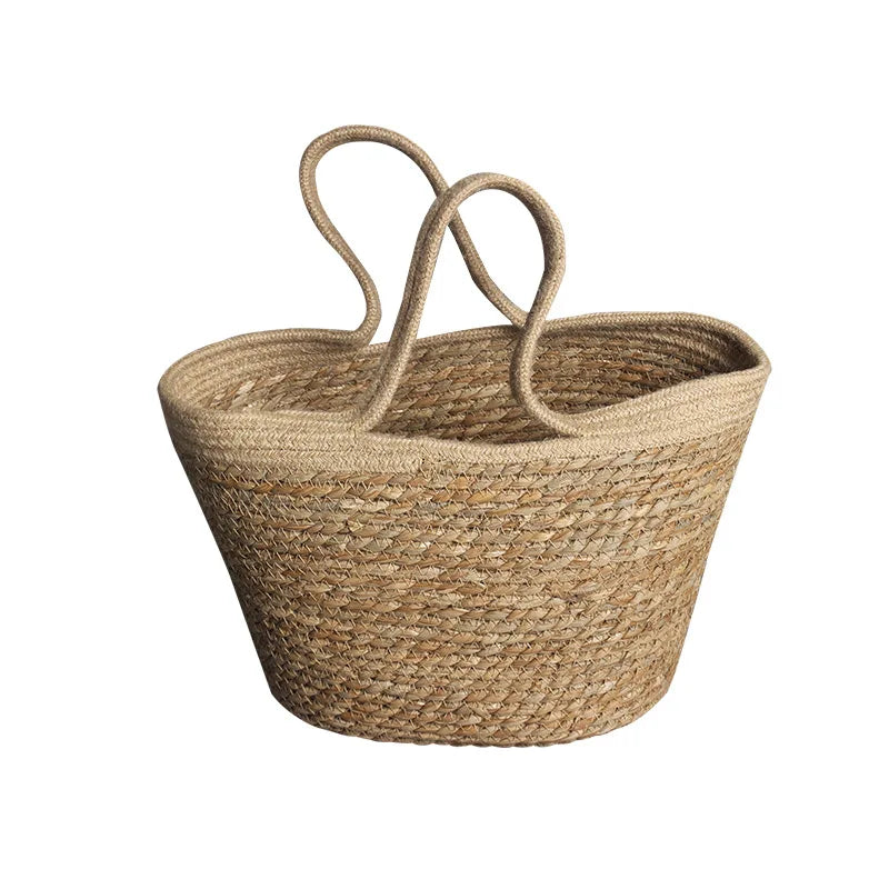 2021 Reusable Natural Straw Beach Bags for Women Ladies Summer Beach Bag