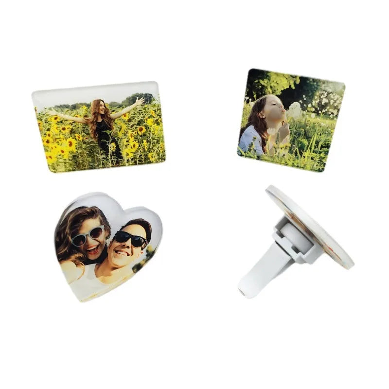 Sublimation Interior Car Decoration Acrylic Car Air Vent Clip Car Air Freshener Clips