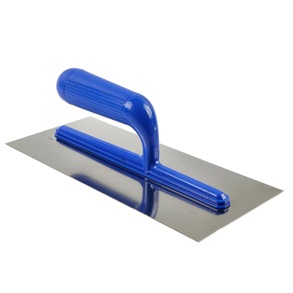Industrial DIY Grade 0.6mm Notched Tile Spatula Carbon Plastic Handle Stainless Steel Pointed Trowel 11 Blade 28x12cm Plastering