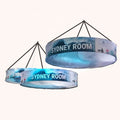 Low Prices Fast Shipping Square Tension Fabric Banner Display Carton Packing 150x150cm Hanging Ceiling Display for Exhibition