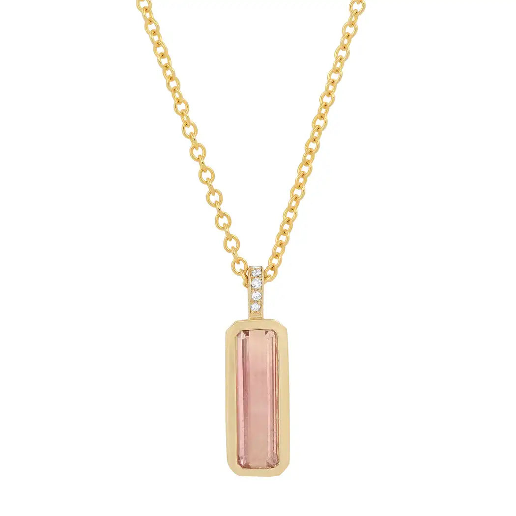 Laodun Latest Fashion Popular Jewelry S925 Silver Necklace Simple Rectangle Diamond Zircon Custom Pendant Chain Necklace Vermeil