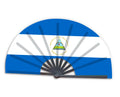 New Product Customized National Country Flag Nicaragua Folding Bamboo Hand Held Fan