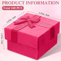 Rose Red Small Square Jewelry Gift Box 1.57x1.57x1.37Inch Ring Earrings Necklace Birthday Cardboard Sponge Recycled Materials