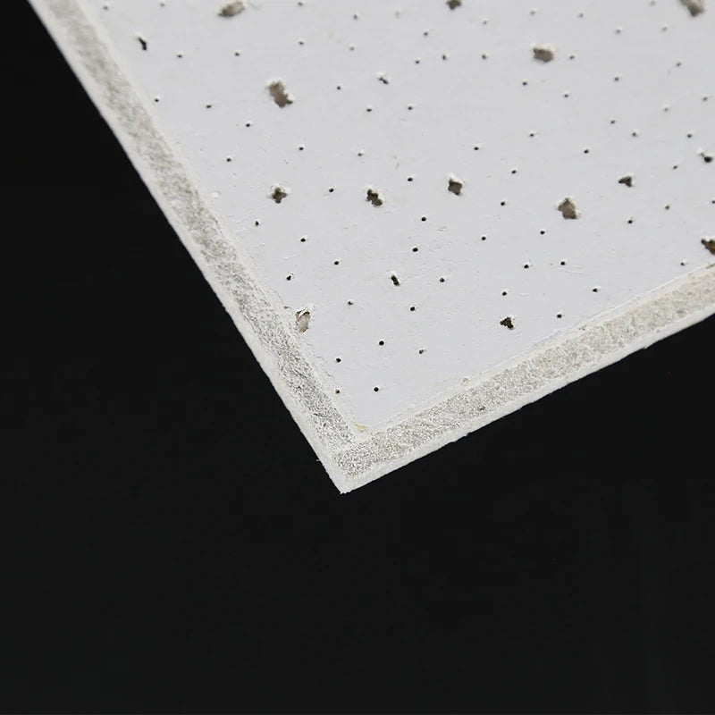 Factory Direct Transitional Fireproof Hotel Use Perforated Mineral Wool Ceiling Tile 600x600mm Tegular Edge 5 Year Warranty for