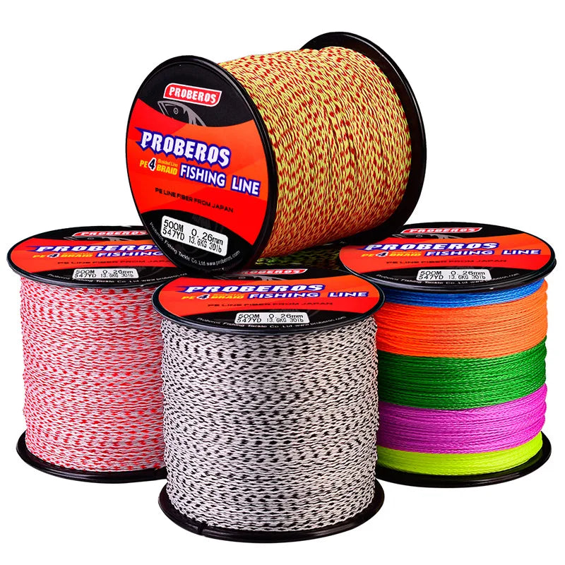 Colorful Braid 4 500m PE Braided Fishing Line Smoother Hercules Strands Braid Thread Tresse Fishing Line Sedal