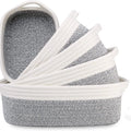 Hot Selling Washable Natural Recycled Woven Cotton Rope Storage Basket Set of 5 for Living Room Nursery Room