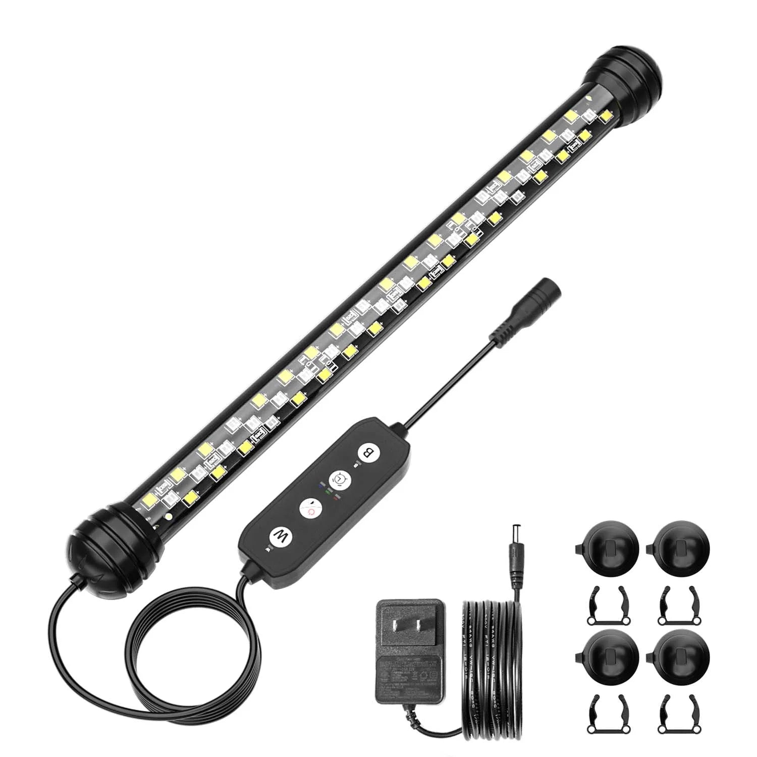 18 28 38 48 58 68cm IP68 Waterproof 3 Lighting Modes Blue White LED Underwater Lamp Submersible Aquarium Light for Planted