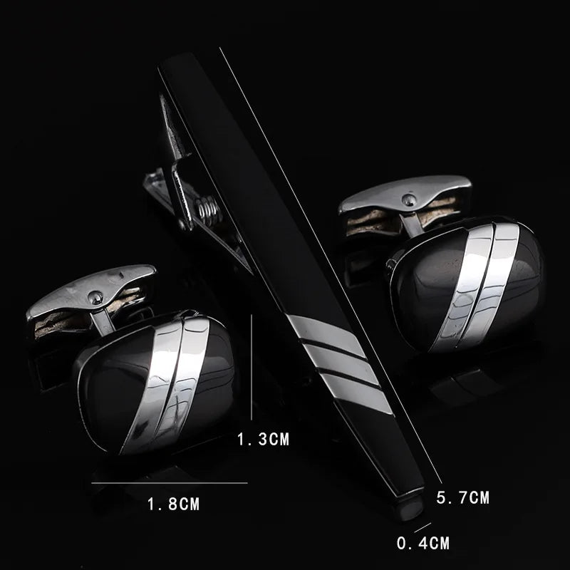 Wholesale Luxury Custom Cufflinks Wedding Cuffs Tie Clips and Tie Bars Set for Men's Shirts & Suit Party Gift