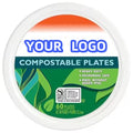 Heavy Duty 8.75 Inch Disposable Sugarcane Bagasse Plate Great for Picnics-Compostable Paper Plate Dish