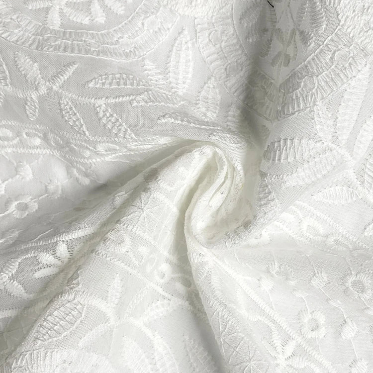Harvest 100% Cotton Voile Dyed Stripe Floral Embroidery Fabric for CHICOS WHBM Bulk for Dress and Blouses