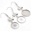 10pcs/lot 12/14/16/18/20/25mm Stainless Steel French Lever Back Drop Earrings Blank Base Dangle Earring Bezel Trays Supplies