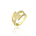 Classic Women  Rings Set Zirconia 18k Gold Wedding Ring