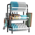 Utensil Storage Rack Cupboard Stand Cabinet Pantry Shelf Set Stainless Steel Countertop Dish Bowl Organizer Drainer for Plates