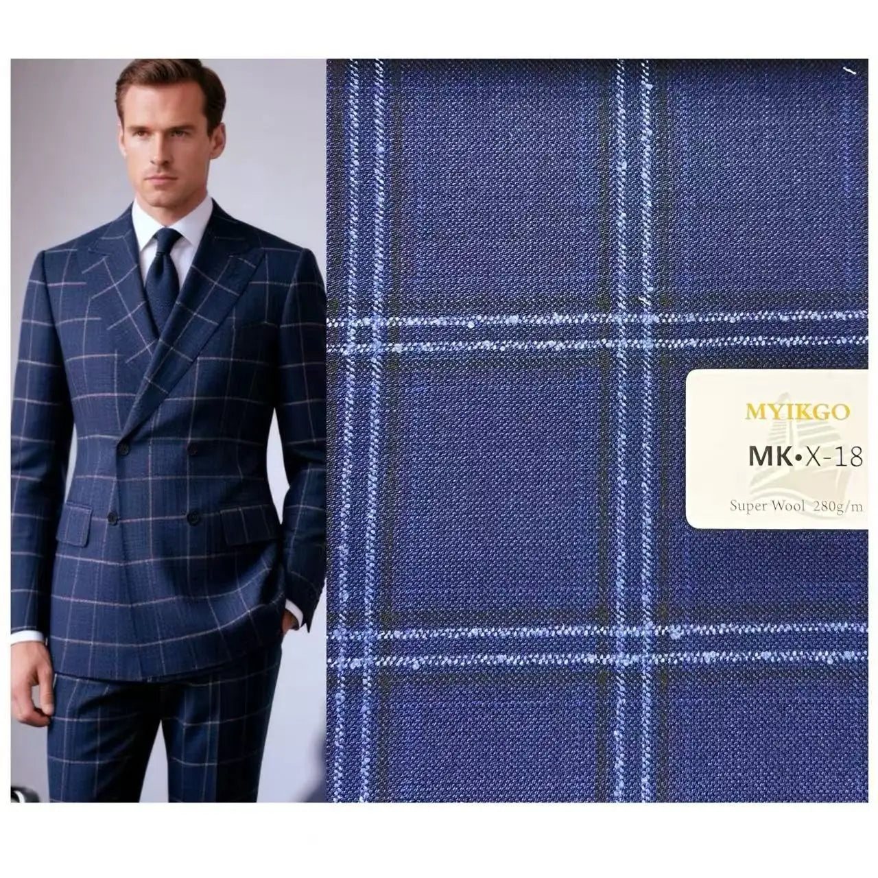 Wrinkle Free Yarn Dyed 280GG/M 70% Wool 30% Polyester Wool Plaid Fabric for Wool Casual Suits
