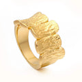 New Arrival Punk Stitching Texture Block Rings Simple Gold Color Brass Finger Ring Fashion Engagement Party Customizable Shape