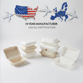 Factory Direct Disposable Sugarcane Bagasse Food Containers Clamshell Take Away Packaging for Hamburger Sushi & Jelly
