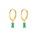 Rainbowking Minimalist 925 Silver INS Geometric Rectangular Zirconia Simple and Versatile Fine Jewelry Earrings for Women