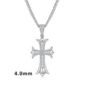 Hot Sale Hip Hop Fine Jewelry 925 Sterling Silver 4mm Vvs D Moissanite Big Cross Pendant Necklace for Men