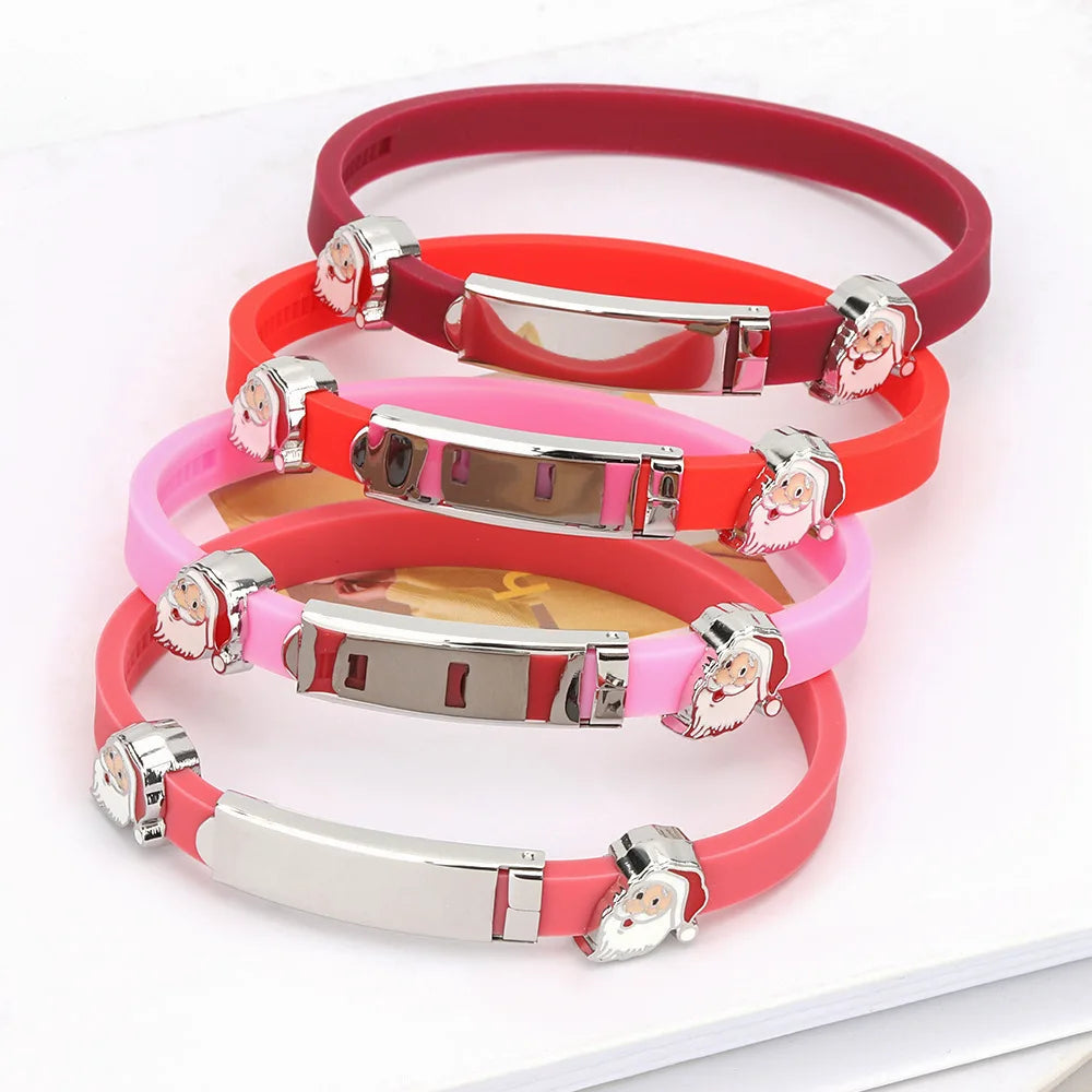 Hot Selling Custom Carved Negative Ion Energy Balance Silicone Bracelet Stainless Steel Wrist Strap for Men and Women Jewelry