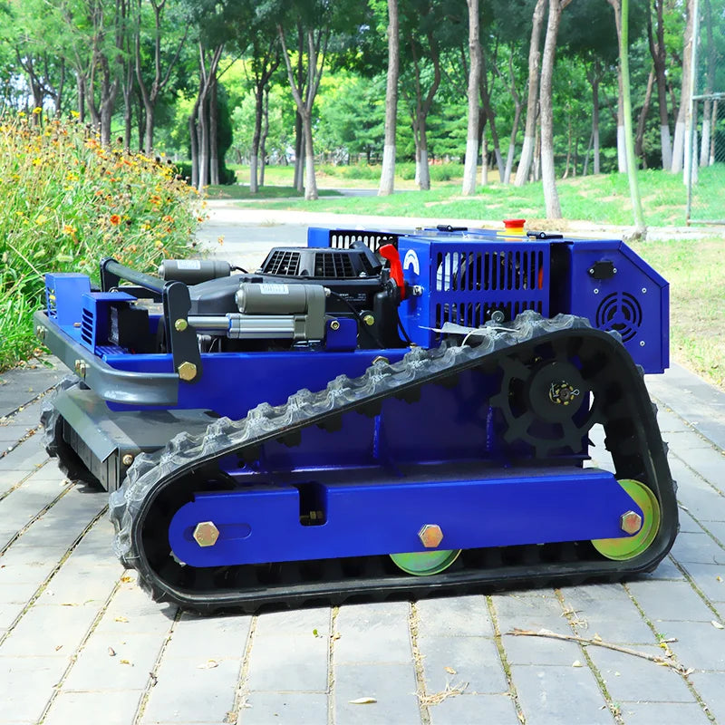 Remote Control Gasoline Engine Mower Multi-Function Lawn Mower Residential Villa Garden Tracked Mower Shovel Sprayer Optional