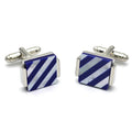 Cloisonne Oyster Shell Striped Cufflinks for Weddings Parties Anniversaries-Gift Idea