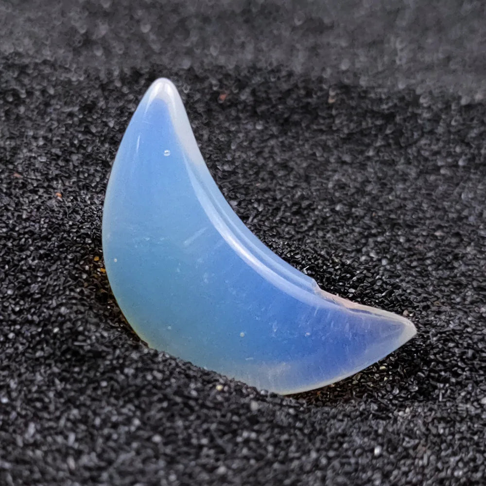 HZ Natural Crystal Healing Stones Folk Crafts Moon Set Opalite
