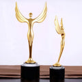 Small Bridge High Quality Wholesale Custom Metal Award Trophy with Black Crystal Base